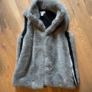 Kids Gray Fuzzy Vest